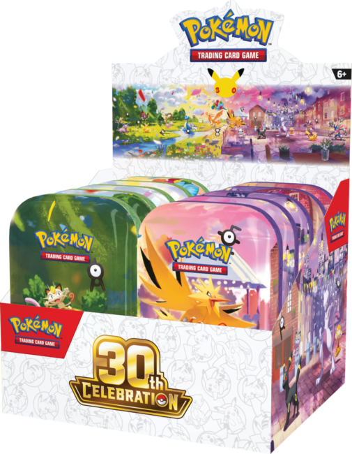 Pokémon TCG: 30th Celebration - Mini Tin - MIX Display (10 TINów)